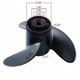 Jk-0233 3 Blade Boat Engine Aluminum Propeller 7.8 X 8inch For Tohatsu Mercury Nissan 5-6hp