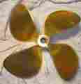 638849 Michigan Wheel Hytorq 28 X 32 Left Hand 4 Blade Bronze Inboard Propeller