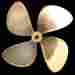751017 Unbranded Michigan Wheel Bronze 22 X 21p Dyna-quad Left Hand Boat Propeller