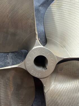 3369 Acme Marine 16 X 15 4 Blade Inboard Propeller Left Hand Nibral 1 1/8 Inch Bore