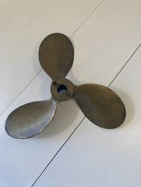 Am230 Amc Antique Boat Propeller 8 Inch 3 Blade Solid Brass-michigan