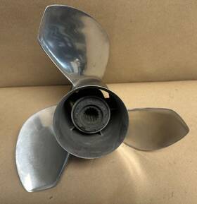 335132 Ballistic Clean Used / Mercury And Honda 13 3/8 X 19 Stainless Outboard Propeller