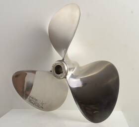 0158 Bronson Propellers Stainless Propeller 13 X 1 1/8 Inch Shaft 3 Blade Counter Rotation Prop
