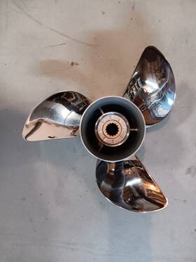 K-20240426-169 Captain Prop For Yamaha 115. 13x19 Stainless. Used One Time. Made By Capta Inch Flawless