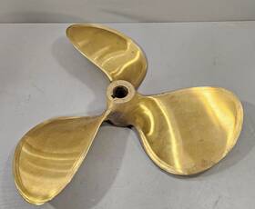 17rh17 Columbian Vintage Hydroflite 3 Blade Brass Boat Propeller 1 1/16 Inch X 7/8