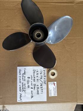 763971 Evinrude 176196/763971 13 1/4 X 21 Pitch 4 Blade Stainless Propeller