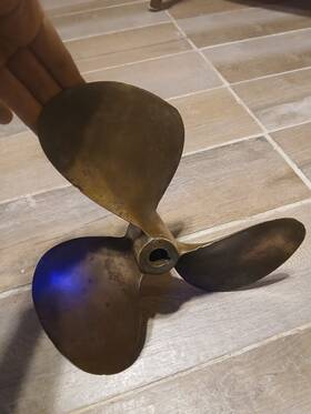 A1828d Federal Ni-bral Supercup Vintage -bral Year 28 Brass Boat Propeller Right Hand Extremely Rare