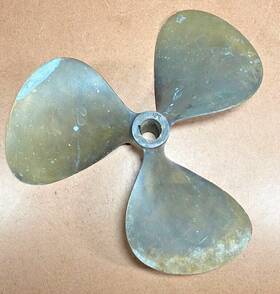 20rh22 Grand Rapids Vtg Brass Boat Propeller 3 Blade 20x22 66146