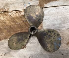X6256rh Hyde Vintage 3 Blade 13x13 C Bronze Brass Boat Propeller