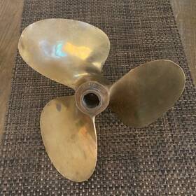 C248 Johnson Vintage 3 Blade Brass Boat Propeller.....10 1/4 Inch