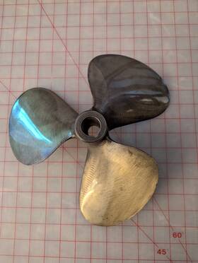 Oj1001 Johnson Oj Legend 12 X 13 Inboard Propeller 3 Blade Left Hand Nibral 1 1/8 Inch Shaft #1001