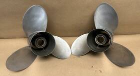 48-182278 Mercury Clean Used Pair Of Oem Mirage 15 1/2 X 17 Stainless Outboard Propellers