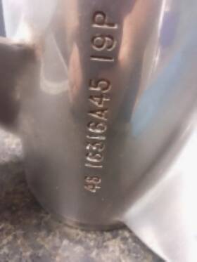 48-18316a45 Mercury Vengance 19p Prop Stainless Steel