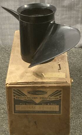 48-31454a3 Mercury Genuine Propeller 2-blade Rh 13-3/4 Inch Dia 21 Pitch Black