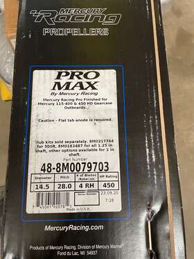 48-8m0079703 Mercury Racing Propeller