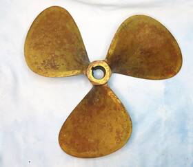 18rh19 Michigan 10084 Dyna Jet 3 Blade Right Hand Bronze Brass Inboard Boat Propeller