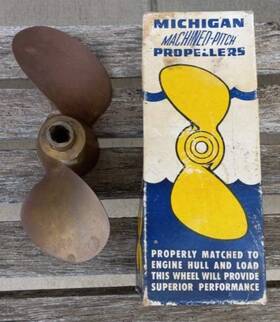 Ajc-461 Michigan Vintage Brass 2 Blade Marine Boat Propeller Parts Or Repair