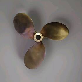 M195 Michigan Wheel Brass Propeller 3 Blade 7 Inch