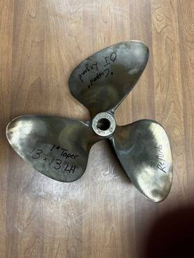 1021 Oj Refurb. 13 X Legend Propeller Prop .090 Inch Cupped Bronze 1 Taper Bore #1021