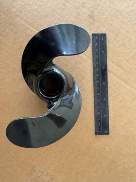 203919j Omc Johnson Evinrude Propeller Black 3-blade Aluminum