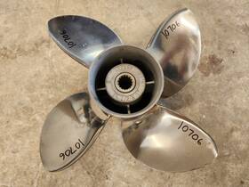 P10706 Omc Evinrude Johnson 177189 4 Blade 14 1/2 Inch X 17p Cyclone Ss Prop 4.75