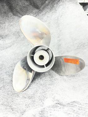 3855154 Omc Evinrude Johnson Raker And 14 1/2 22 Stainless Re-hubbed Outboard Propeller