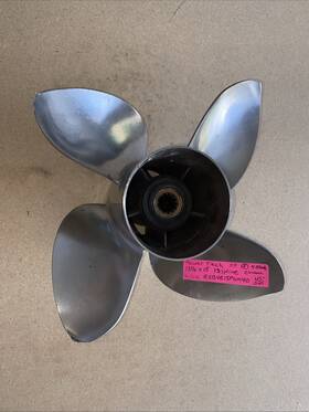 Rxb4r15pom140 Omc Johnson Evinrude Prop/propeller Four Blade 13 1/4 15 Rh Ss Spline