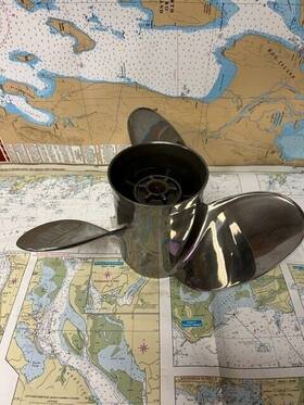 313-698-1970 Power Tech #313-698-1970 Stainless Steel Propeller 23 Pitch Right Rotation