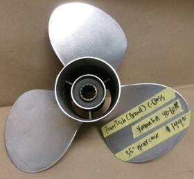 9312239 Power Tech Used / Yamaha C Class 3.5 Gearcase Stainless Propeller Part #