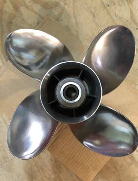 Om250pfl4r158 Powertec Powertech Om.250.pfl. 4r158 Right Hand 15 Pitch Stainless Prop Excellent Cond