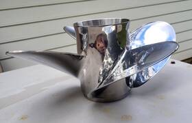 Ofs4r17pcl200 Powertech 9546608-2-24 Stainless Marine 4 Blade Boat Propeller 15.25 Inch X17 Rh