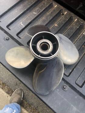 Pfs4r12pym90 Powertech Propeller Boat Stainless 4 Blade 13x12 Used Excellent Condition