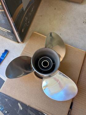 697-45970-00-98 Qiclear 11 1/8x14 Stainless Steel Boat Propeller For Yamaha Outboard 40-60hp 13tooth