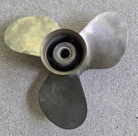48-30396-a3-11 Quicksilver Mercury 3 Blade 13 Inch Brass Propeller