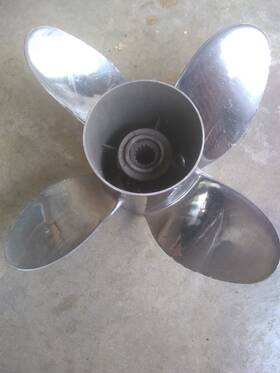 48825912441 Quicksilver Trophy 25p Stainless Steel Boat Propeller 4 Blade