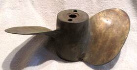 503-b Quicksilver Vintage Two 2 Blade Quick Silver Solid Brass Boat Propeller