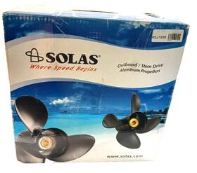 3591449 Solas Amita 3 Outboard Blade 13.5 Diameter Aluminum Propeller Scuffed Paint