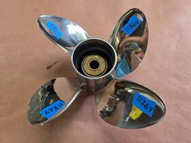 P11364 Suzuki 3/8x25 4 Blade 14 3/8 Inch X 25p Ss Propeller 4x14 4.75 Gearcase