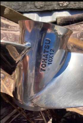 Nm889210120 Tohatsu 20-30 Hp Stainless 3 Bald Boat Propeller Used