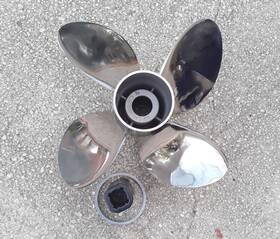 Eot-14323-r4 Turbo Mercury Yamaha 14 3/8 X23.x 4 Blade Stainless Steel Right Hand Propeller