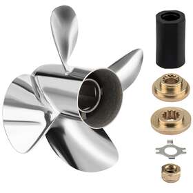 48-878618a46 Vif Boat Propeller 10.5x 15 Trophy Sport Outboard For Mercury 40-60hp 13tooth 4blade