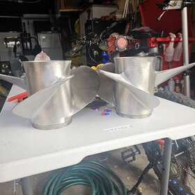 3x13.75x17p Yamaha Used Oem Twin Engine Stainless Steel Propeller Set