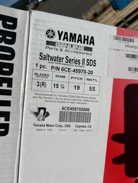 6ce45970200 Yamaha Saltwater Series Ii Sds 15-1/4 Dia 19p Rh Stainless Propeller
