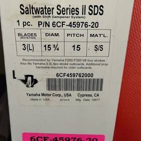 6cf-45976-20 Yamaha Saltwater Series Ii Stainless Steel 3 Blade Boat Propeller