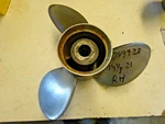 Omc 389923 14.25 X 21 Right Hand Stainless Steel 3B Propeller. Fixed Price $199.99.