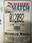 New Old Stock Michigan Wheel 012092 14 X 16 Rh Outboard Propeller. Fixed Price $210.00.