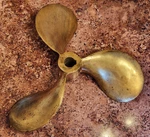 Vintage Bronze 3 Blade Propeller 12" 14 With 1" Tapered Shaft (equi-poise?). Fixed Price $164.24.