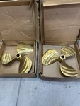 Michigan Dyna-jet 22X21 Tapered Bore Propeller 3 Blade Bronze Pair New. Fixed Price $1500.00.