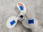 Aluminum 9 3/4" X Pitch Unknown Michigan Wheel Propeller, Pin Drive Hub, P10424. Fixed Price $29.00.