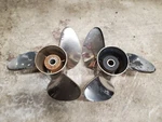 Pair Of 14 3/4" X 19P Omc Evinrude Johnson Viper Ss Propellers, P5398 P5399. Fixed Price $423.00.